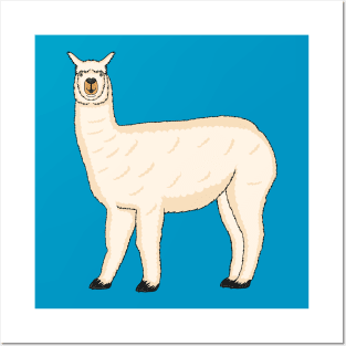 Llama cartoon illustration Posters and Art